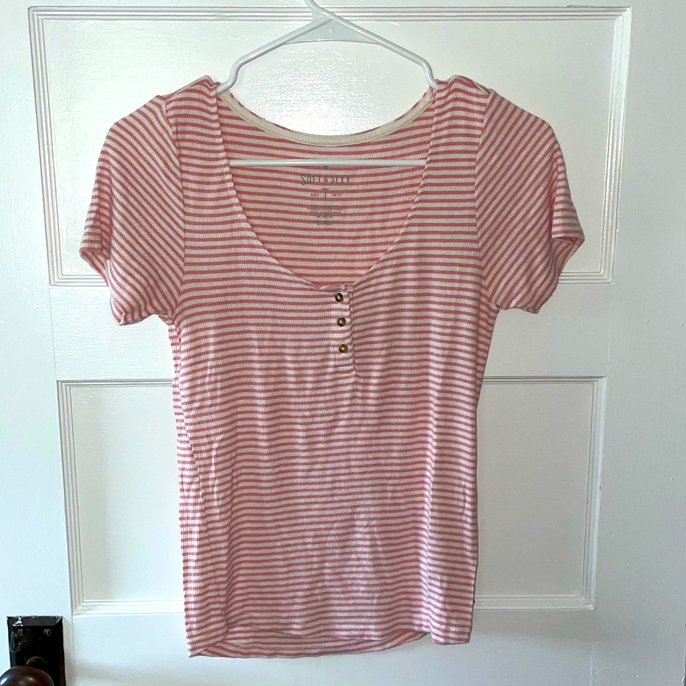 Peach Striped Top